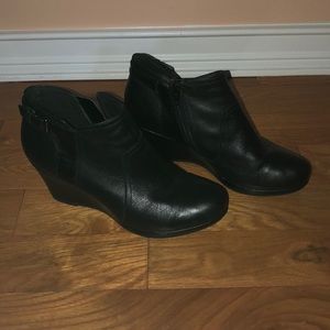 Clarks Black Wedges
